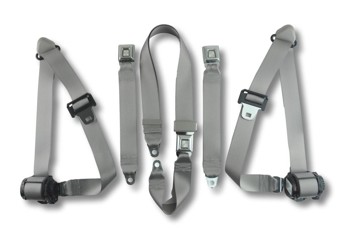 1992-1996 Ford F-Series Crew Cab Seat Belt Kit with All Metal Push Button Buckle - Seatbelt Planet