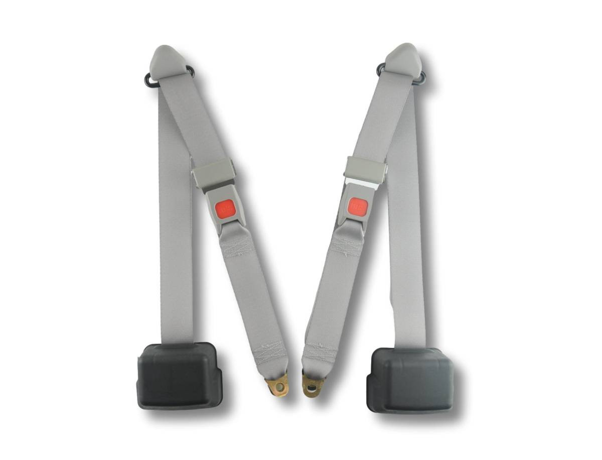 1988-1990 Toyota Land Cruiser FJ62 Rear Driver & Passenger Seat Belt Kit with Push Button Buckles - Seatbelt Planet