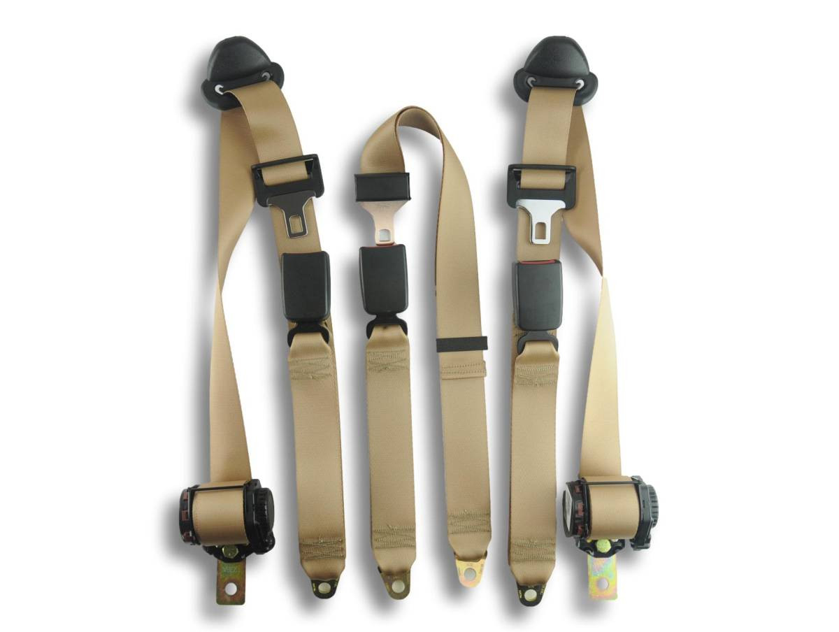 1994-1996 Dodge Dakota, Extended Cab, Rear Driver, Passenger, & Center Lap, Bench Seat Belt Kit - Seatbelt Planet