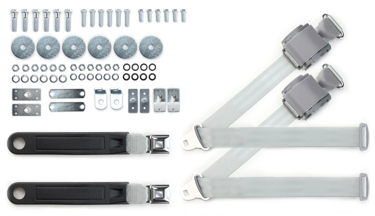RetroBelt 1965-1973 Ford Mustang Shoulder Belt System with Push Button Buckles – For Bucket Seats - RetroBelt view 2