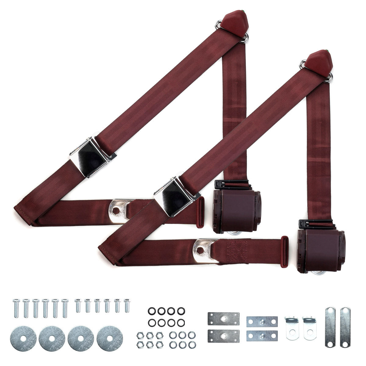 RetroBelt 1955-1957 Chevrolet Bel Air Shoulder Belt Kit with Aviation Style Buckles - RetroBelt view 4
