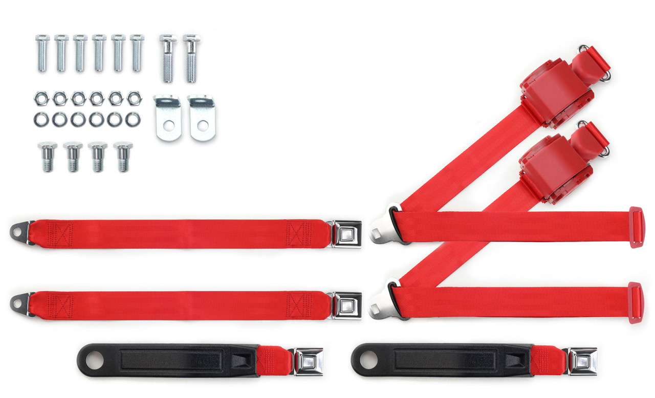 RetroBelt 1973-1991 GM or Chevrolet Truck Shoulder Belt Kit with Push Button Buckles –  For Bench Seats - RetroBelt view 3