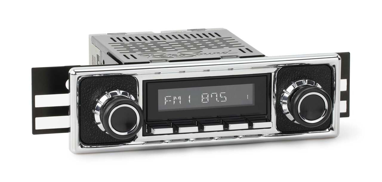 RetroSound 1955-1963 Mercedes-Benz 180 RetroRadio with Black Pebbled/Chrome Faceplate - view 4