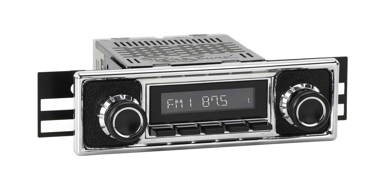 RetroSound 1955-1966 Mercedes-Benz 220 RetroRadio with Black Pebbled/Chrome Faceplate - view 3