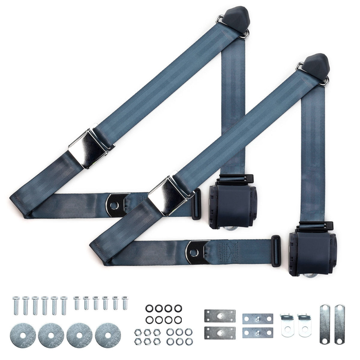 RetroBelt 1955-1957 Chevrolet One-Fifty Shoulder Belt Kit with Aviation Style Buckles - view 2