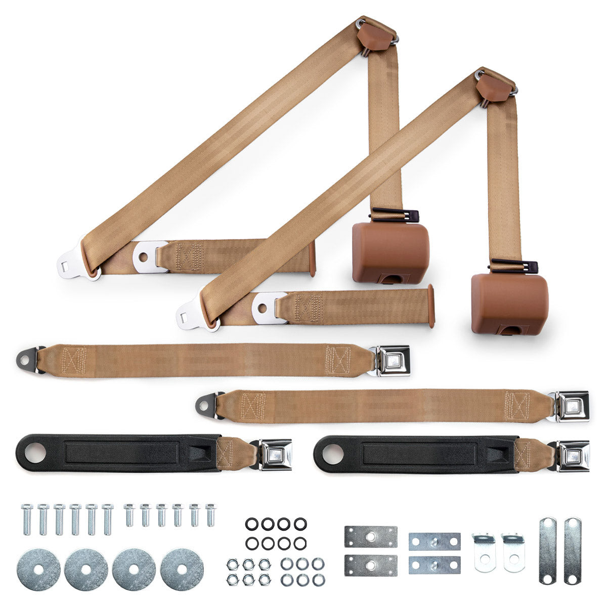 RetroBelt 1965-1975 Pontiac Bonneville Shoulder Belt System with Push Button Buckles – For Bench Seats - view 5