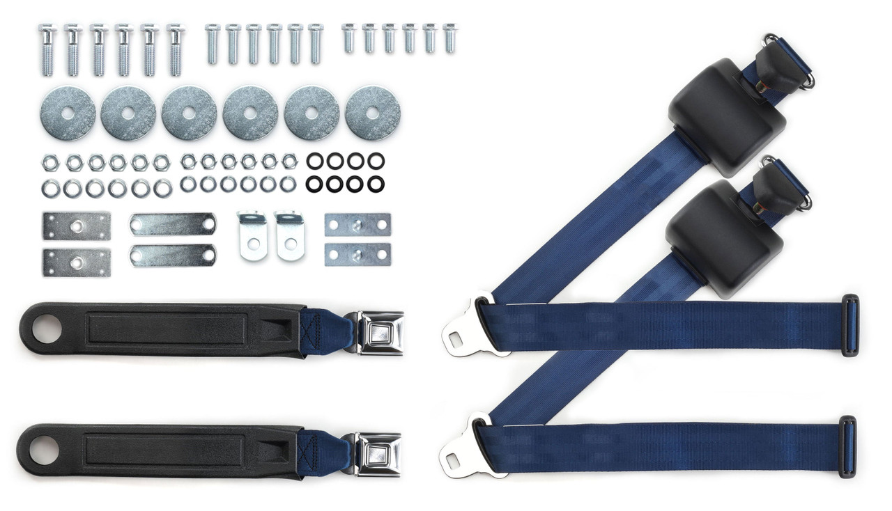 RetroBelt 1966-1975 Pontiac Grand Prix Shoulder Belt Kit with Push Button Buckles – For Bucket Seats - view 5