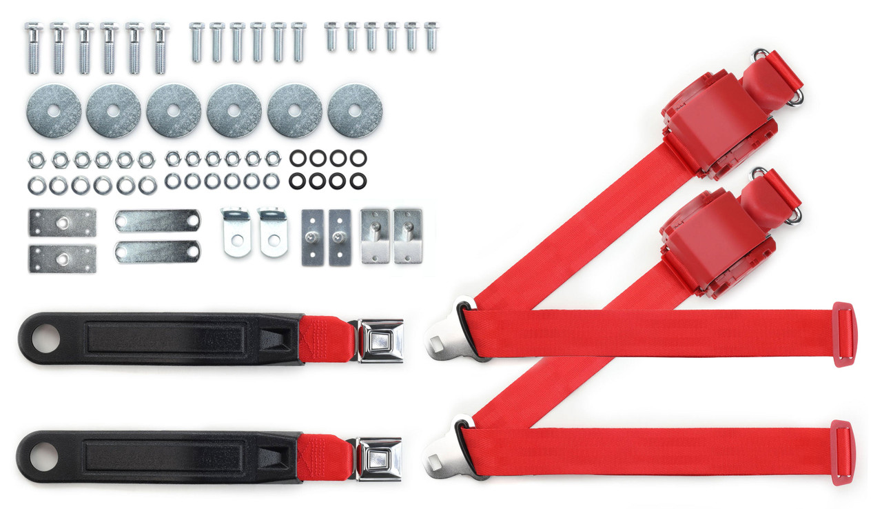 RetroBelt 1967-1973 Mercury Cougar Shoulder Belt Kit with Push Button Buckles – For Bucket Seats - view 3