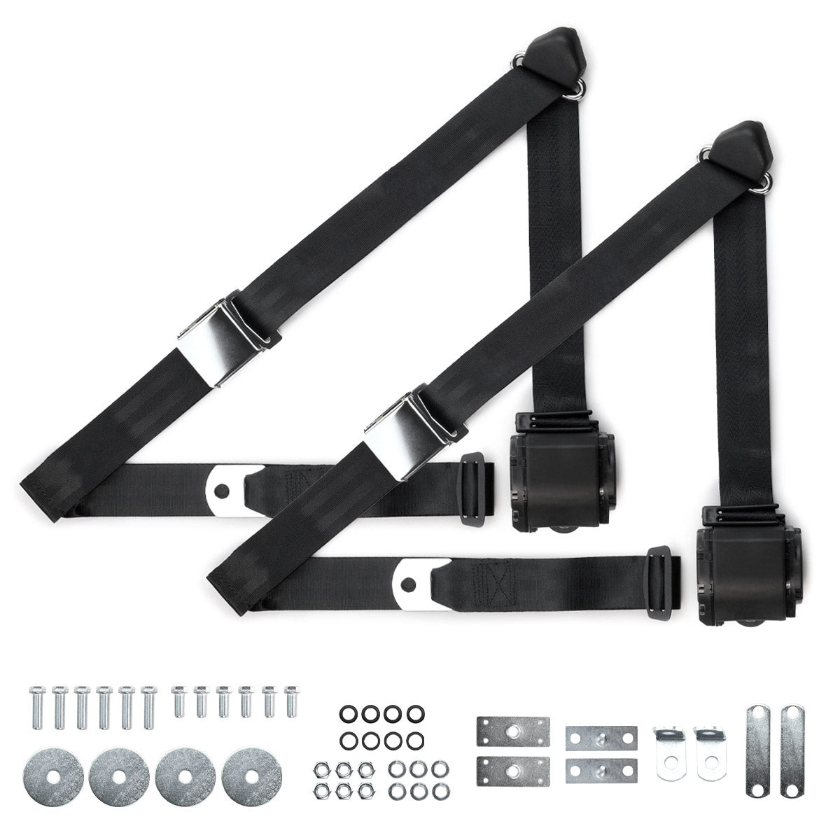 RetroBelt 1974-1975 Chevrolet Chevelle Malibu Shoulder Belt Kit with Aviation Style Buckles