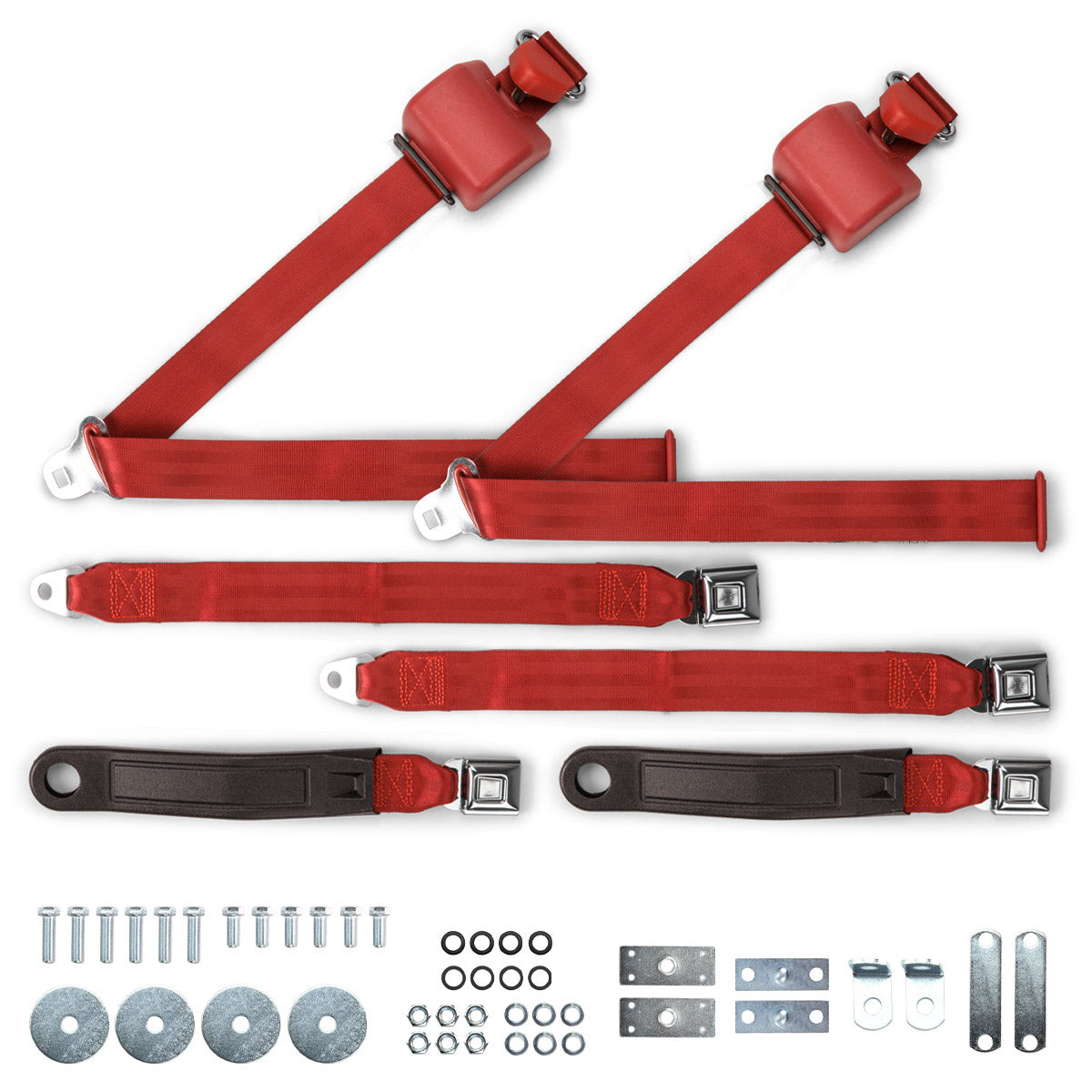 RetroBelt 1974-1975 Chevrolet Chevelle Malibu Shoulder Belt Kit with Push Button Buckles – For Bench Seats - view 6