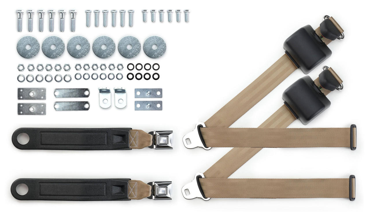 RetroBelt 1974-1975 Chevrolet Chevelle Malibu Shoulder Belt Kit with Push Button Buckles – For Bucket Seats - view 8