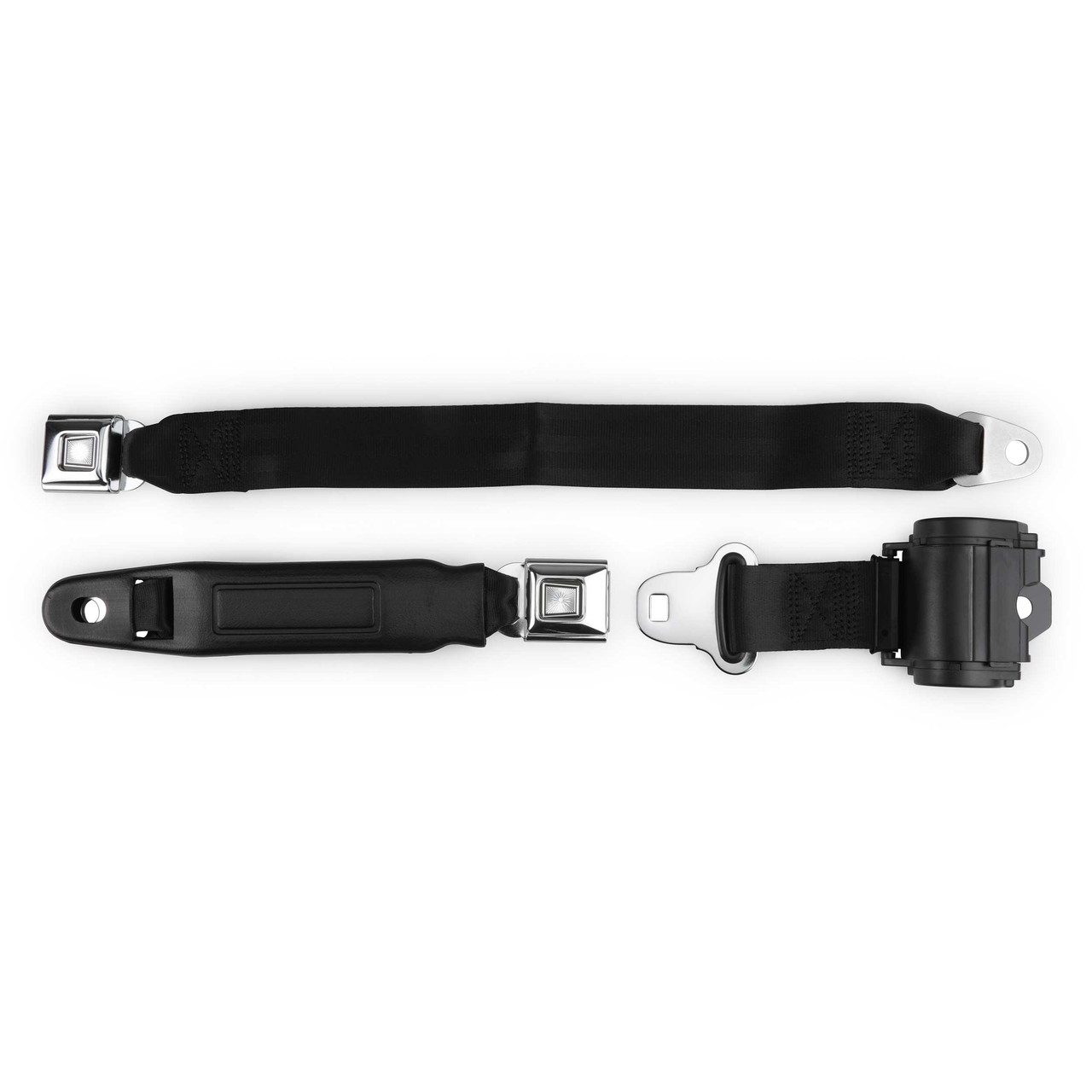 RetroBelt 2-Point Retractable Lap Seat Belt – Push Button – Universal Fit – Bench Seat