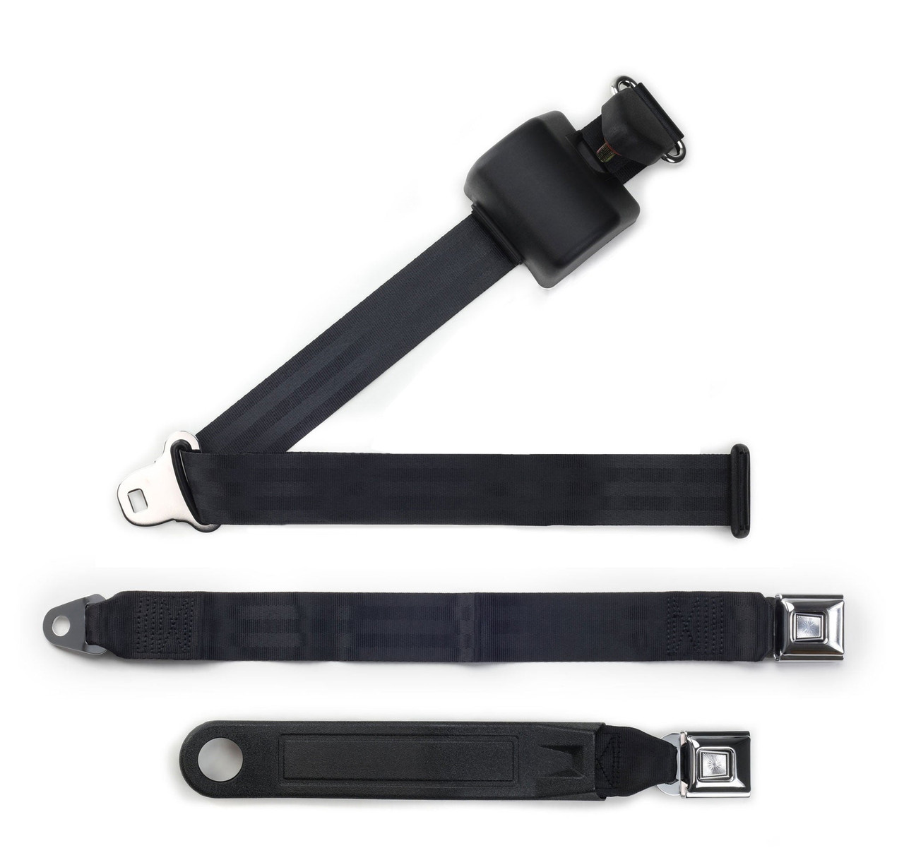 RetroBelt 3-Point Retractable Shoulder Seat Belt – Push Button – Universal Fit – Bench Seat