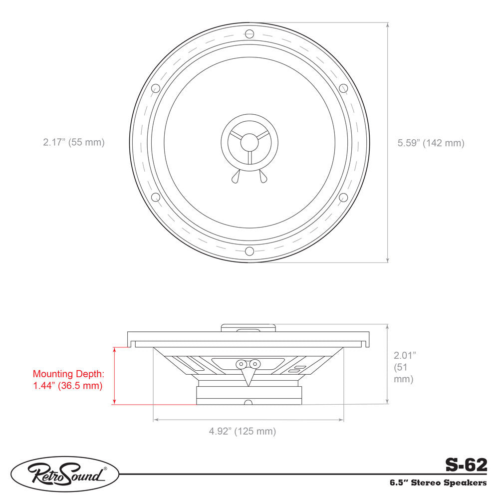 RetroSound 6.5-Inch Standard Series Honda CRX Front Door Replacement Speakers - view 6