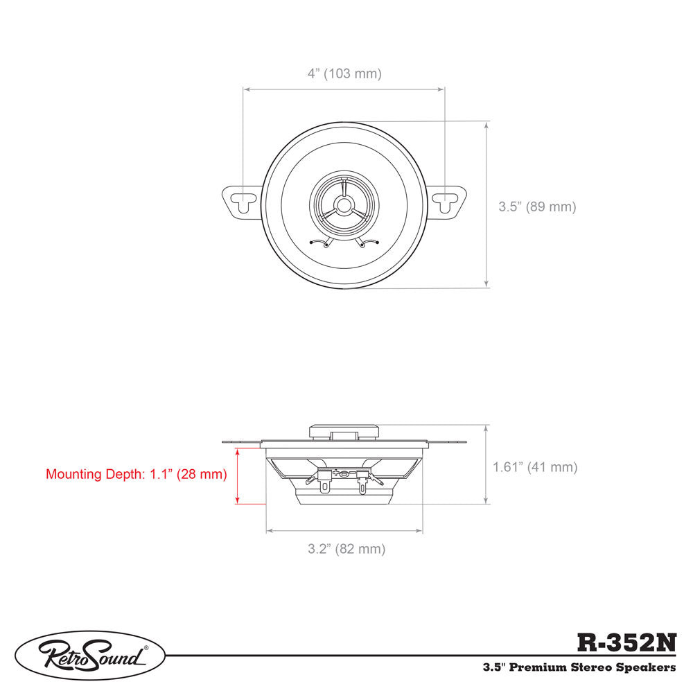 RetroSound Stereo Dash Replacement Speakers for 1971-1972 Chevrolet Impala with Stereo Factory Radio - view 4