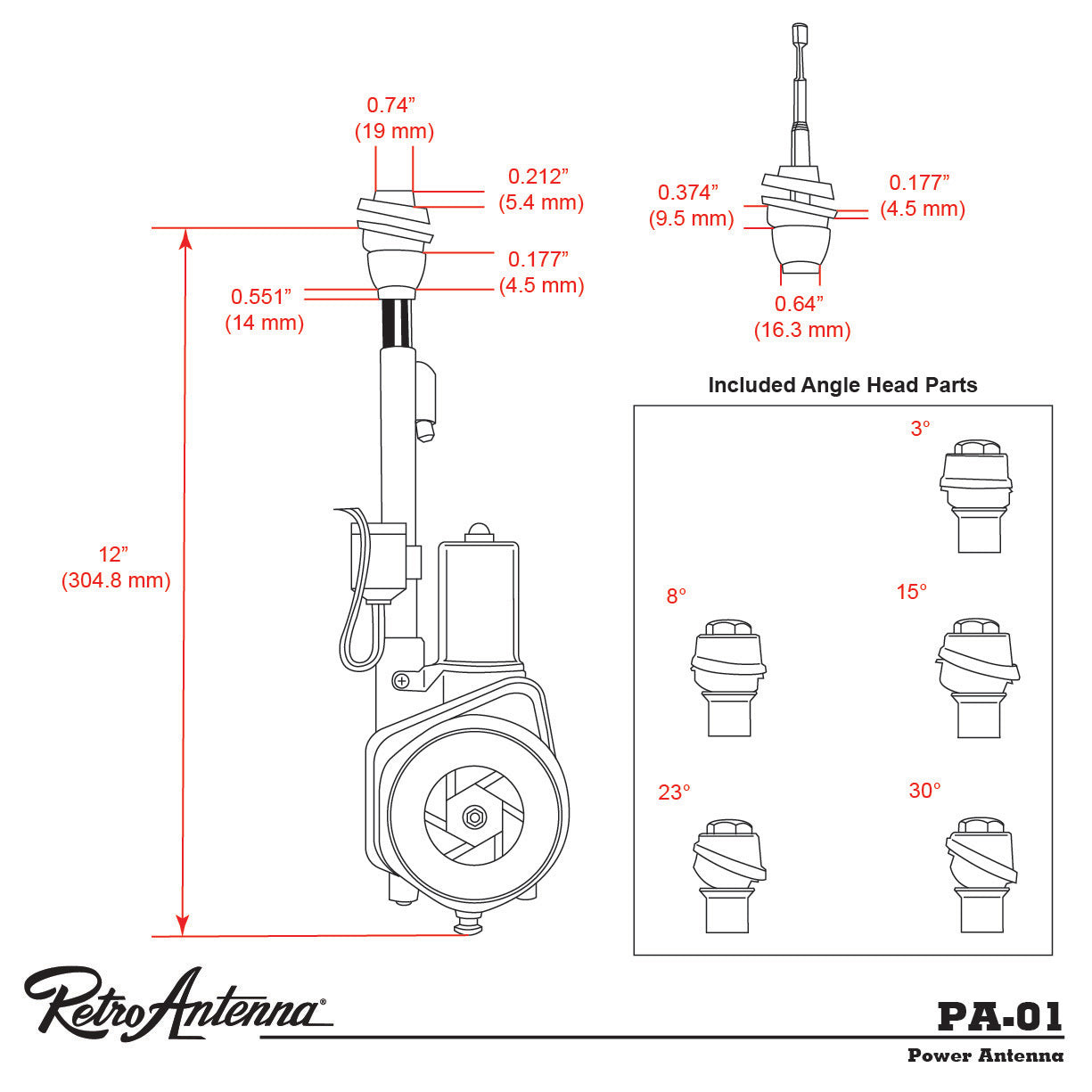 RetroSound 1976-1980 Dodge Aspen Fully Automatic Power Antenna - view 8