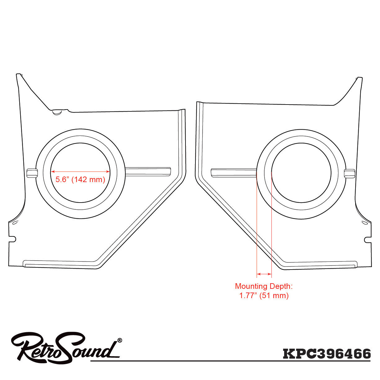 RetroSound Kick Panels for 1964-1966 Ford Mustang Coupe/Fastback - view 6