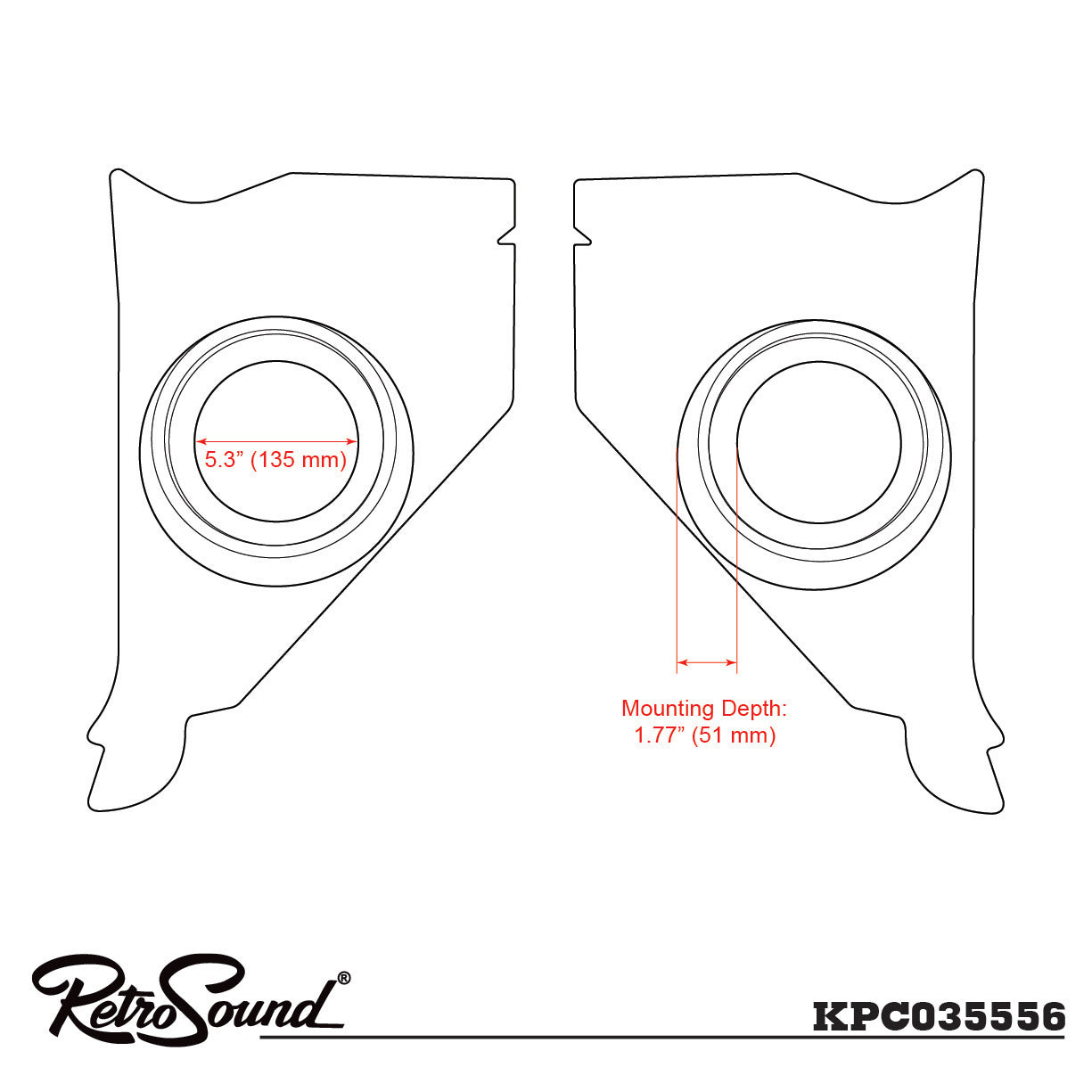 RetroSound Kick Panels for 1955-1956 Chevrolet Bel Air, Nomad, 150, 210 - view 5