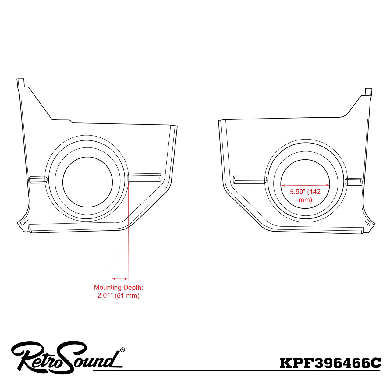 RetroSound Kick Panels for 1964-1966 Ford Mustang Convertible - view 6