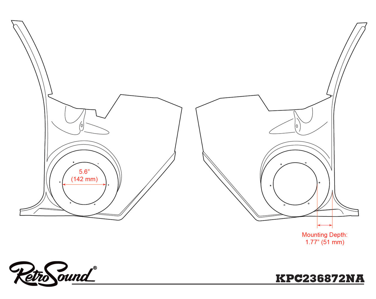 RetroSound Kick Panels for 1968-1972 El Camino with No Factory Air Conditioning - view 6