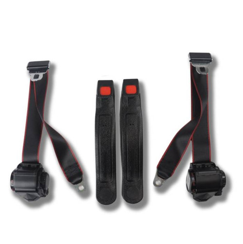 1958-1971 Austin Healey Sprite, Driver & Passenger Seat Belt Kit with Plastic Push Button Buckle