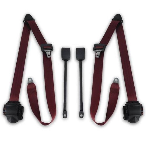 1958-1971 Austin Healey Sprite, Driver & Passenger Seat Belt Kit - Snap Hook Anchors