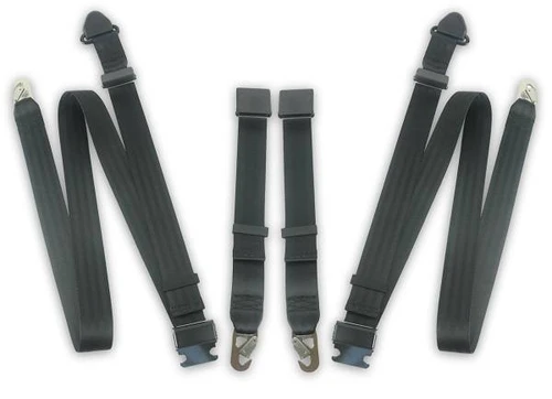 1958-1971 Austin Healey Sprite, Driver & Passenger Seat Belt Kit - Snap Hook Anchors