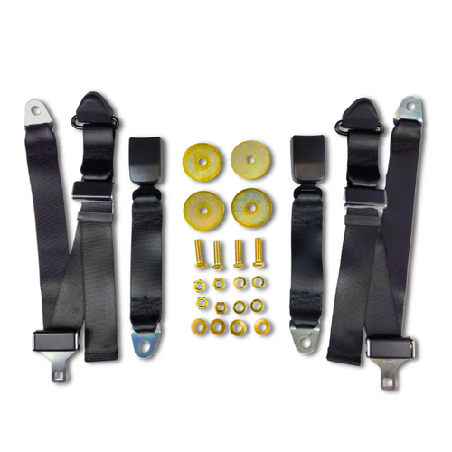1968-1976 BMW E10, Rear Driver & Passenger Seat Belt Kit with End Release Buckle