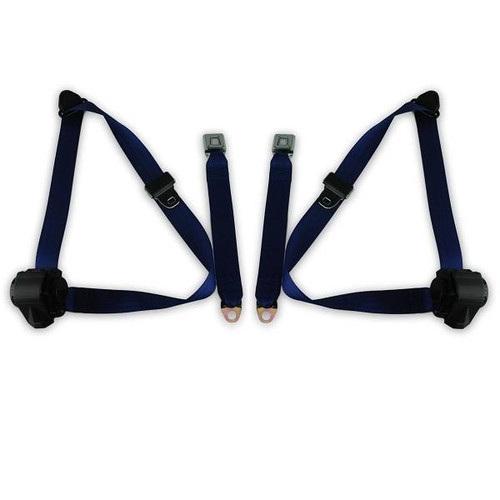 1982-1987 Buick Grand National, Driver & Passenger, Bench Seat Belt Kit with metal Push Button - Seatbelt Planet