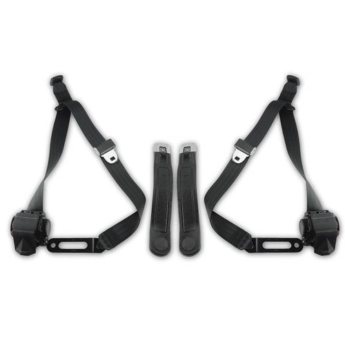 1967-1973 Buick Skylark, Driver & Passenger, Bucket Seat Belt Kit Retractable 3 Point Lap & Shoulder Belt