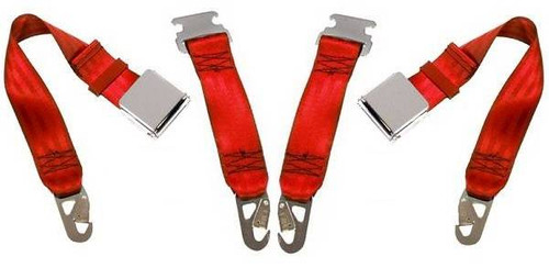 1953-1967 Triumph TR2, Driver & Passenger Seat Belt Kit with Snap Hook Anchors - Seatbelt Planet