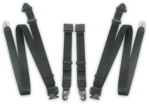 1961-1975 Jaguar E-Type, Driver & Passenger Seat Belt Kit - Snap Hook Anchors