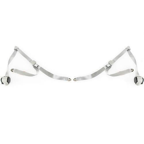 1955-1957 Chevrolet Tri-Five Bench Seat Belt Kit - All Metal Buckle - Seatbelt Planet