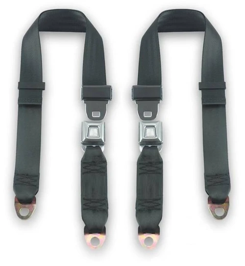 1968-1973 Ford Mustang, Rear Driver & Passenger Seat Belt Kit - Seatbelt Planet