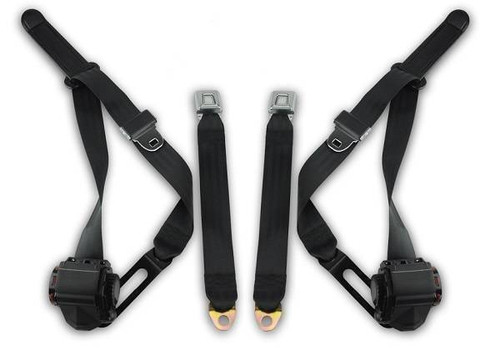 1971-1976 Ford Torino, Driver & Passenger, Retractable Lap & Shoulder Conversion Seat Belt Kit - Seatbelt Planet