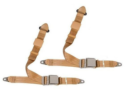 1965-1969 Porsche 912, Driver & Passenger Seat Belt with Bolt Down End Fittings - Seatbelt Planet