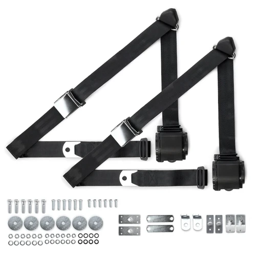 RetroBelt 1965-1973 Ford Mustang Shoulder Belt System with Aviation Style Buckles - RetroBelt