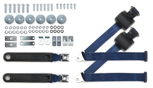 RetroBelt 1965-1973 Ford Mustang Shoulder Belt System with Push Button Buckles – For Bucket Seats - RetroBelt
