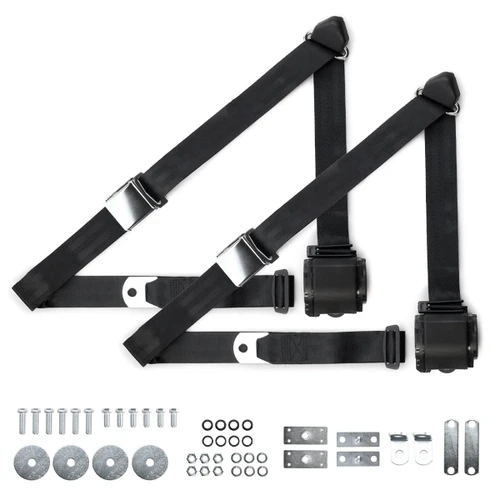 RetroBelt 1967-1973 Chevrolet Camaro Shoulder Belt Kit with Aviation Style Buckles - RetroBelt