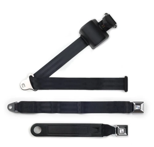 RetroBelt 3-Point Retractable Shoulder Seat Belt – Push Button – Universal Fit – Bench Seat