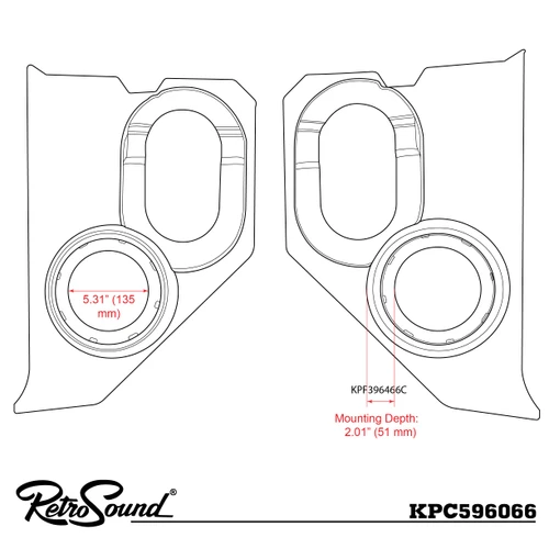 RetroSound Kick Panels for 1960-1966 Chevrolet Truck - view 2
