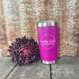 Magenta Pink and White 20oz Tumbler with Magslider