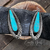 'Bella' Silver And Turquoise Drop Earrings
