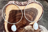 'Harper' Sterling Silver Pearl Hoop Earrings