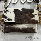 'Esme' Country Girls Envelope Cowhide Shoulder Bag