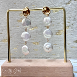 "Piper" Keshi Coin Pearl Drop Earrings