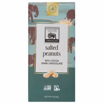 Endangered Salted Peanuts Dark Choc 60% 3oz bar