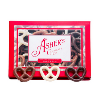 Asher's Milk, Dark, White Pretzels (red) 14.4oz box SALE