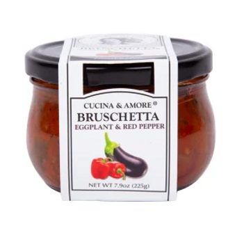 CUCINA & AMORE BRUSCHETTA EGGPLANT & RED PEPPER 7.9 OZ JAR