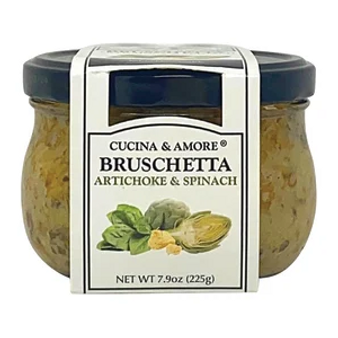CUCINA & AMORE BRUSHETTA ARTICHOKE & SPINACH 7.9 OZ JAR
